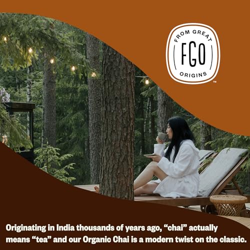 Image of FGO Organic Chai Tea, 4 Ounce Loose Leaf, Resealable Bag, Packaging May Vary (Pack of 1)
