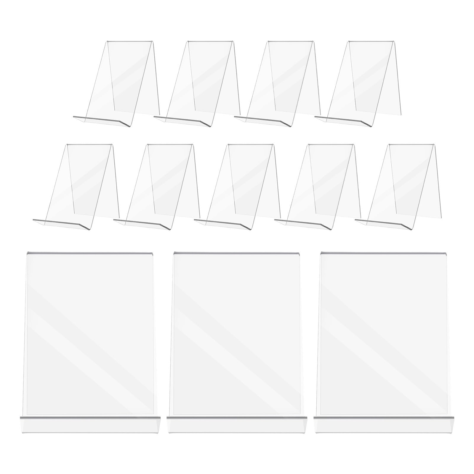 Operitacx 12er-Set Acryl-Buchständer zur Präsentation – Transparente Präsentationsständer, Staffeleien, Sammlerständer für Zuhause, Büro, Schulanfang, Comic-Alben
