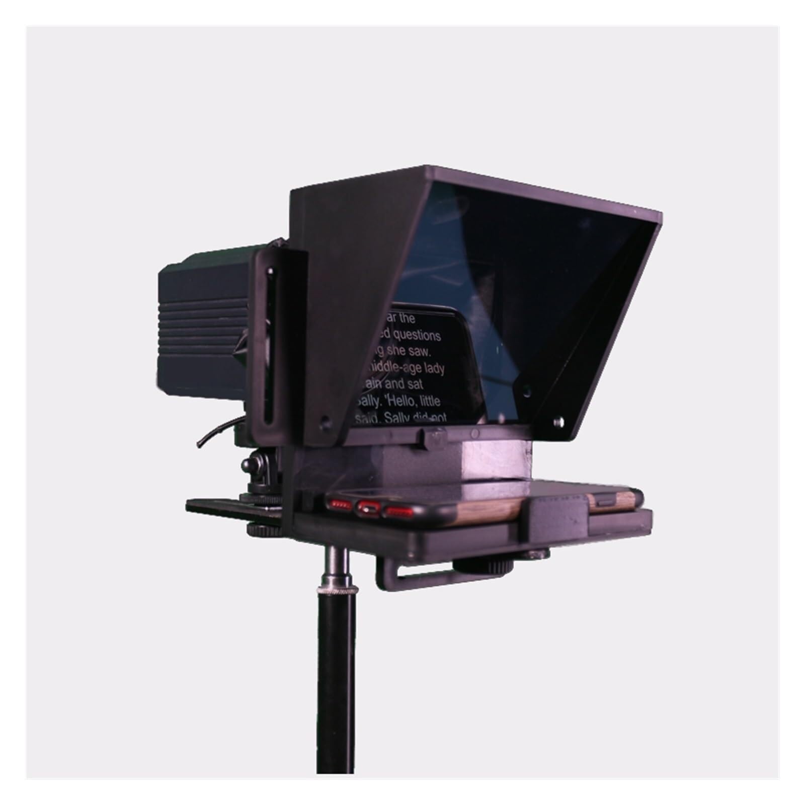 Teleprompter, Teleprompter Tragbares Prompter-Smartphone Für Nachrichteninterviews Von Sprache DSLR-Kameras Mobiltelefon Mit Fernbedienung für Live-Streaming(Phone Version)