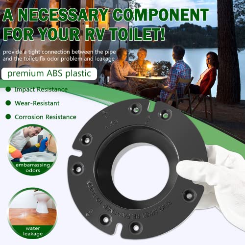 Image of 385345892 Toilet Socket Floor Flange 3 inch RV Toilet Flange + 385311652 RV Toilet Seal Kit RV Toilet Gasket Parts Compatible with Dometic Toilet