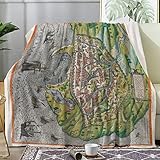 Tuxhhzdda Valley Map Blankets Used for Beds Sofas, Warm and Comfortable Microfiber Flannel...