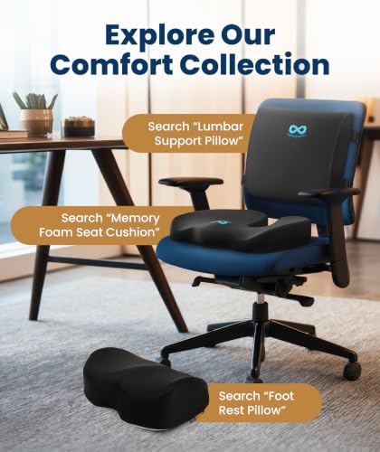 Image of Everlasting Comfort Lumbar Support Pillow for Office Chair - Improves Posture, Promotes Back Pain Relief - Superior Back Support for Gaming and Desk Chairs - Lumbar Pillow for Car, Couch