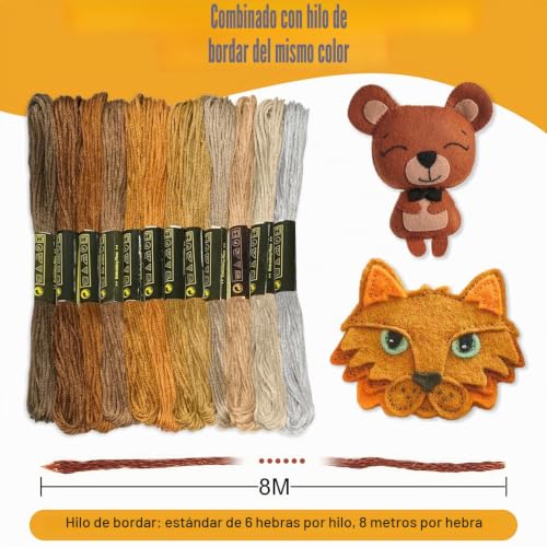 Fieltro marrón de 1,4 mm de grosor superior y tejido textil denso para patchwork 3