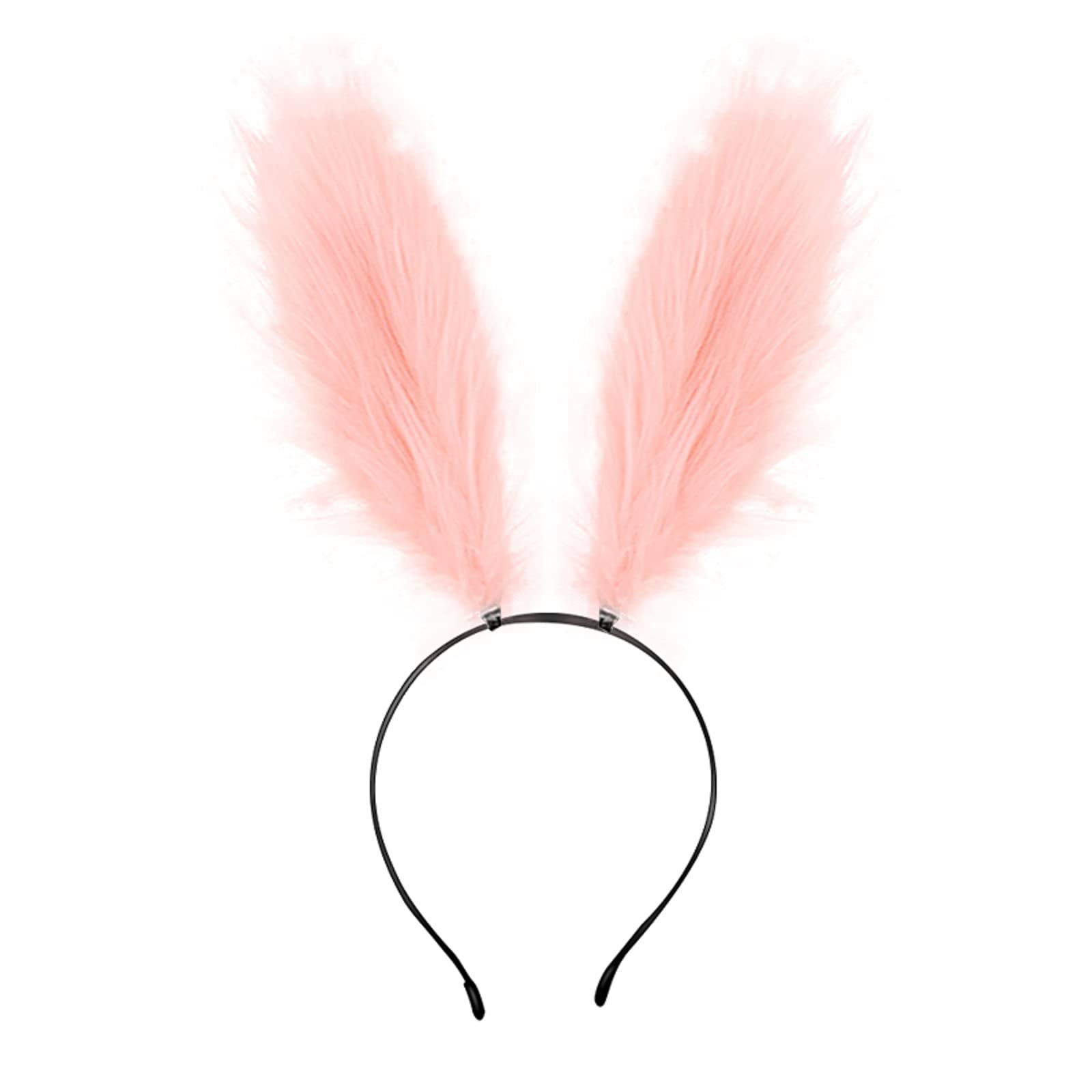 Fxaelian Women's Pink Cosplay Rabbit Bunny Long Ears Headband Hair Clips Hoop Headpiece Easter Halloween Costume Party Headwear Hair Accessories
