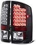 VIPMOTOZ Black Bezel Premium LED Tail Light Housing Lamp Assembly For 2002-2006 Dodge RAM 1500 2500 3500 Pickup Truck Driver and Passenger Side Replacement