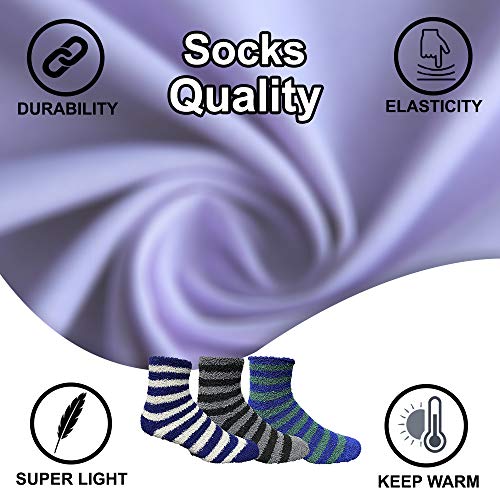 Yacht & Smith Mens Fuzzy Socks, Soft Warm Winter Slipper Plush Sock4