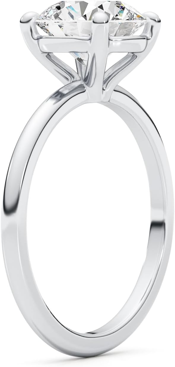 GLAM AND GEMS 14k White Gold Engagement Ring/Wedding Ring With 0.20 to 3.00 Carats Lab Grown Diamond (E Color, VS1 Clarity) Rings For Women, IGI Certified, Gift For Her, Jewelry for Women - Image 3