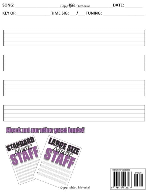 Miniatura 2 de X-TRA Large Size Music Staff - LARGE FONT (WHITE PAPER) - X-TRA Large Size Staff Music Writing Notebook For Low Vision, Vision Impared People - For