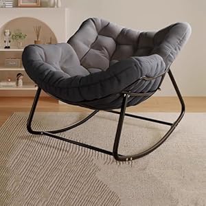 Fsdfkpop Gepolsterter Schaukelstuhl mit Metallrahmen