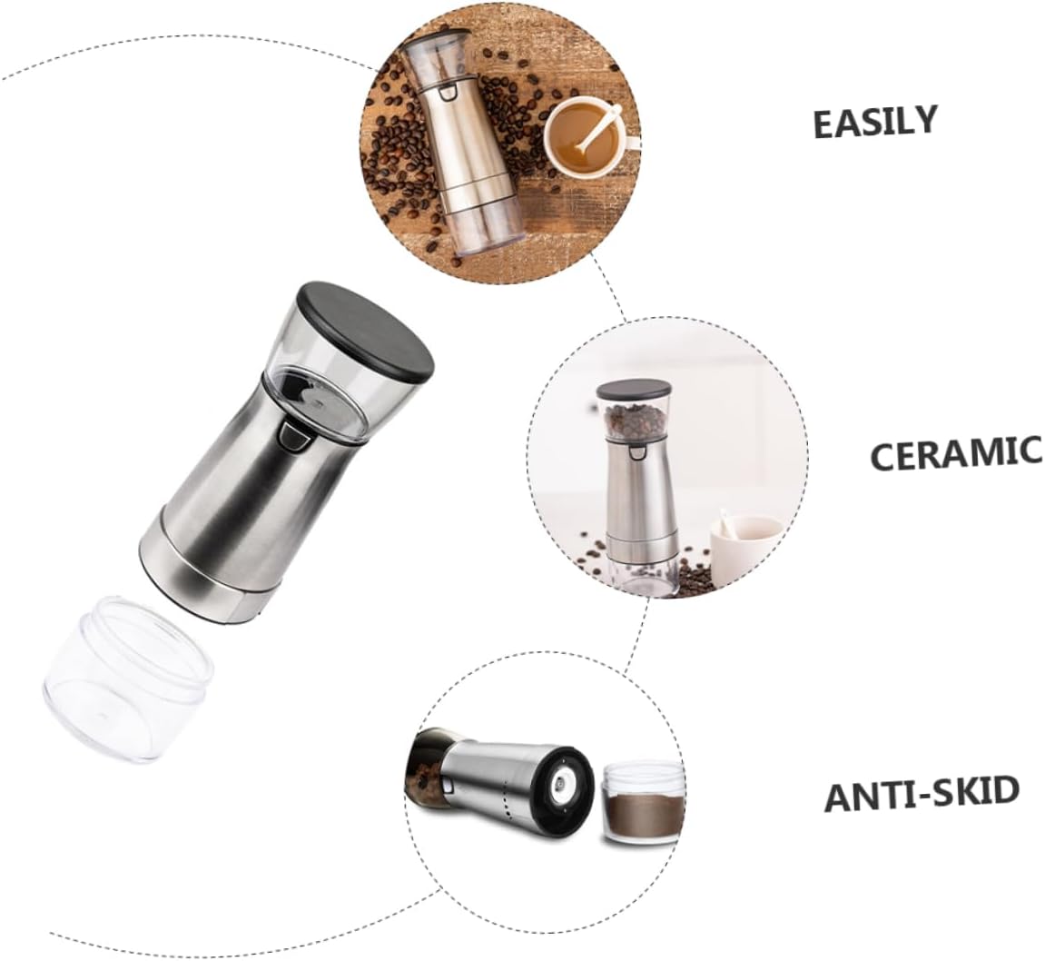 PRETYZOOM Electric Coffee Bean Grinder Quiet Removable Cup Style Stainless Steel Burr