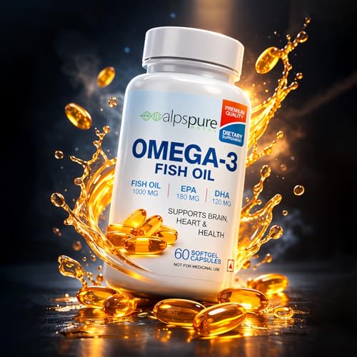 Image of Alpspure Nutra Combo -Daily Multivitamin 60 Tablets & Omega 3 Fish Oil 1000mg 60 Softgels (EPA & DHA), Supports Healthy Heart & Joints |Complete Health Booster Multivitamin with Minerals