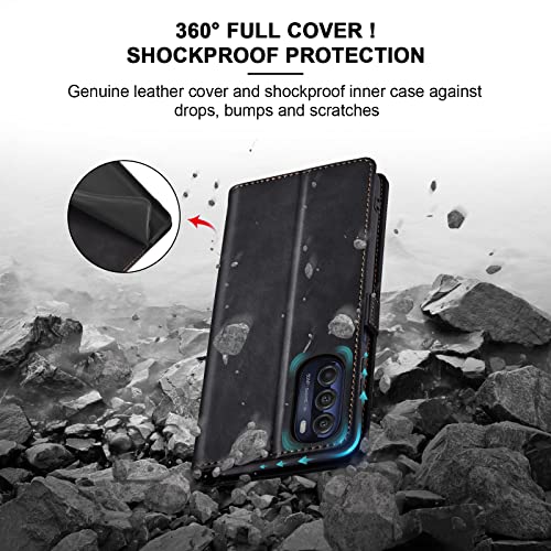Image of Jasonyu Flip Wallet Case for Moto G Stylus 5G (2022),Black