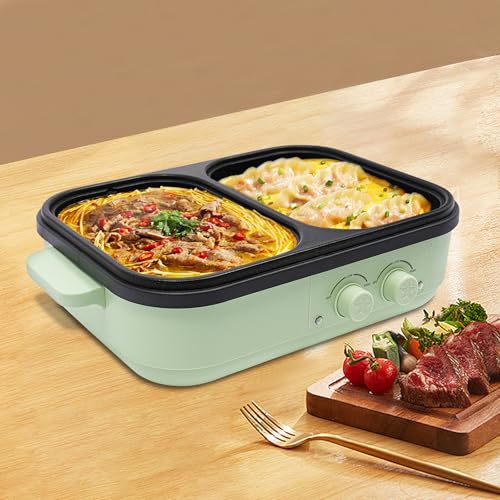 Elektrischer Hot Pot und Tischgrill 2 in 1 Kochtopf, 1300W Dual Use Elektrisch Korean Barbeque mit 2 unabhängiger Temperaturregelung für 1-3 Personen Für Haushalten, Familienfeiern – Bild 5