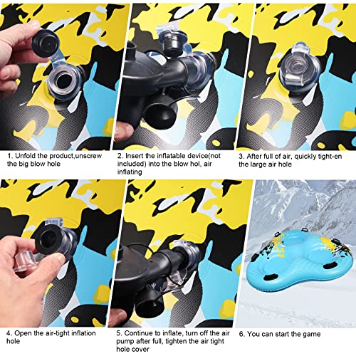 Wodesid Snow Tubes For Sledding Heavy Duty Snow Tube Extra Large 60 Inch Inflatable Snow Sled With Big Handles Ski Circle Suitable For 3 Kids/2 Adults (Snow Tubes) #TOP4