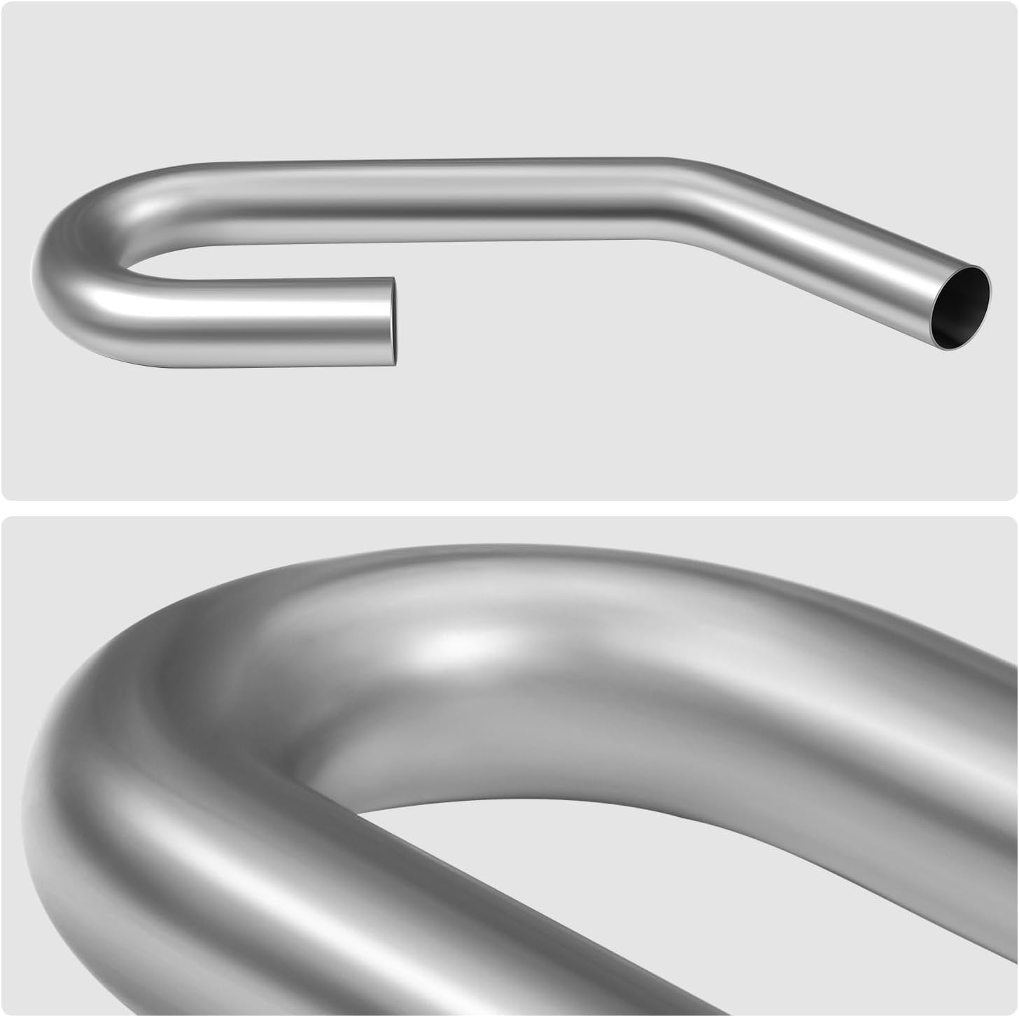 DNA MOTORING 45 Degree 180 Degree U-Bend DIY Custom Mandrel Exhaust Tubing, 2" OD, Mild Steel, Universal Fit, ZTL-PP-20-U45-RAW