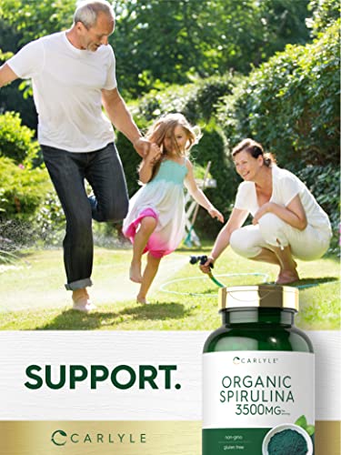 Carlyle Organic Spirulina Capsules 3500Mg | 500 Tablets | Non-Gmo & Gluten Free #TOP5