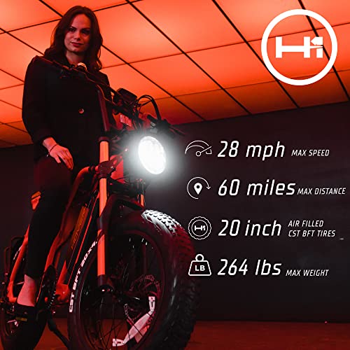 Hover-1 Pro Series Altai R500 Electric Bicycle With 28 Mph Max Speed, 500W Motor, Average Range Of 60 Miles And 20” Fat Tires #TOP1