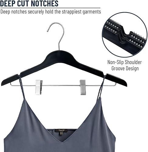 Miniatura 2 de Todos los colgados colgados de plástico delgados con clips, perchas de ropa, perchas de plástico delgadas, perchas de plástico de color, perchas