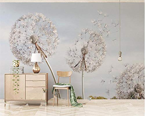 Traummode dreidimensionale Papel de Parede Tapete einfachen Löwenzahn blauen Himmel weißen Wolken nordischen TV-Hintergrund - 200x140cm/79"x 55