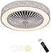 Produktbild Mumnk Dimmbare LED-Deckenleuchte mit Beleuchtung Fan Round-Panel Einbau DREI Farben Fernbedienung Wohnzimmer Laterne Dekorative Innen Kinderzimmer Deckenventilator Beleuchtung