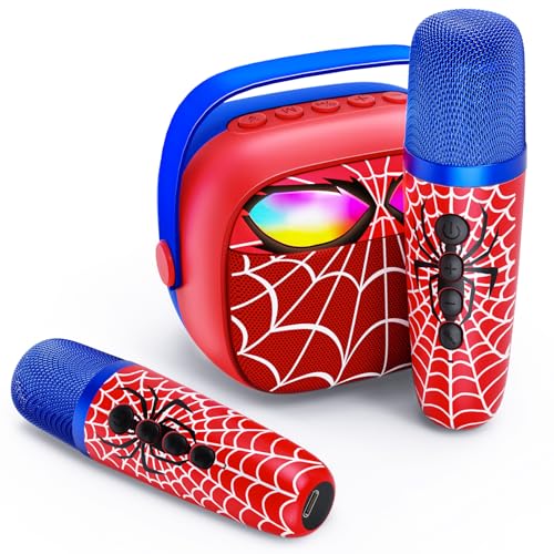 Mini Karaoke Machine for Kids Ages 3-12: Portable Bluetooth Speaker with 2 Wireless Microphone, LED Light Show for Kids 3 4 5 6 7 8 9 10 Year Old Boys Girls Toys Easter Birthday Gifts Toddler