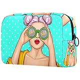 Material duradero: material de tela flocada de alta calidad y bolsas de maquillaje estampadas vívidas.
