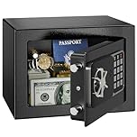 KABISAFE 6.8L Digital Small Safe Box, Mini Safes for Home Electronic Security Home Office Money Cash Safe Box With 2 keys, Wall Safes - Black