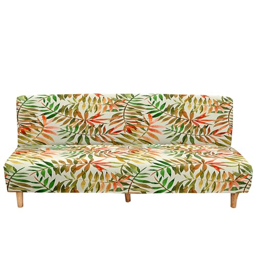 Copridivano per divano letto senza braccioli 3D, in spandex elasticizzato, per futon a 2/3 posti, protezione antiscivolo in pelliccia, per divani pieghevoli senza braccioli (pianta 8, 190-230 cm)