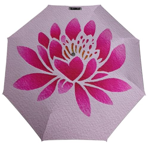 Parapluie pliant avec motif nénuphar poétique ACEPrints et structure 3 plis compacte