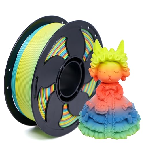 Image of Matte Rainbow Lovebirds PLA 1.75mm 1kg 500mm /s Speed 3D Printer Filament | Matte finish Gradient Blue Green Orange Hide layer Low warp No tangle Color Change 1kg spool 2.2lbs for Bambu Snapmaker AMS