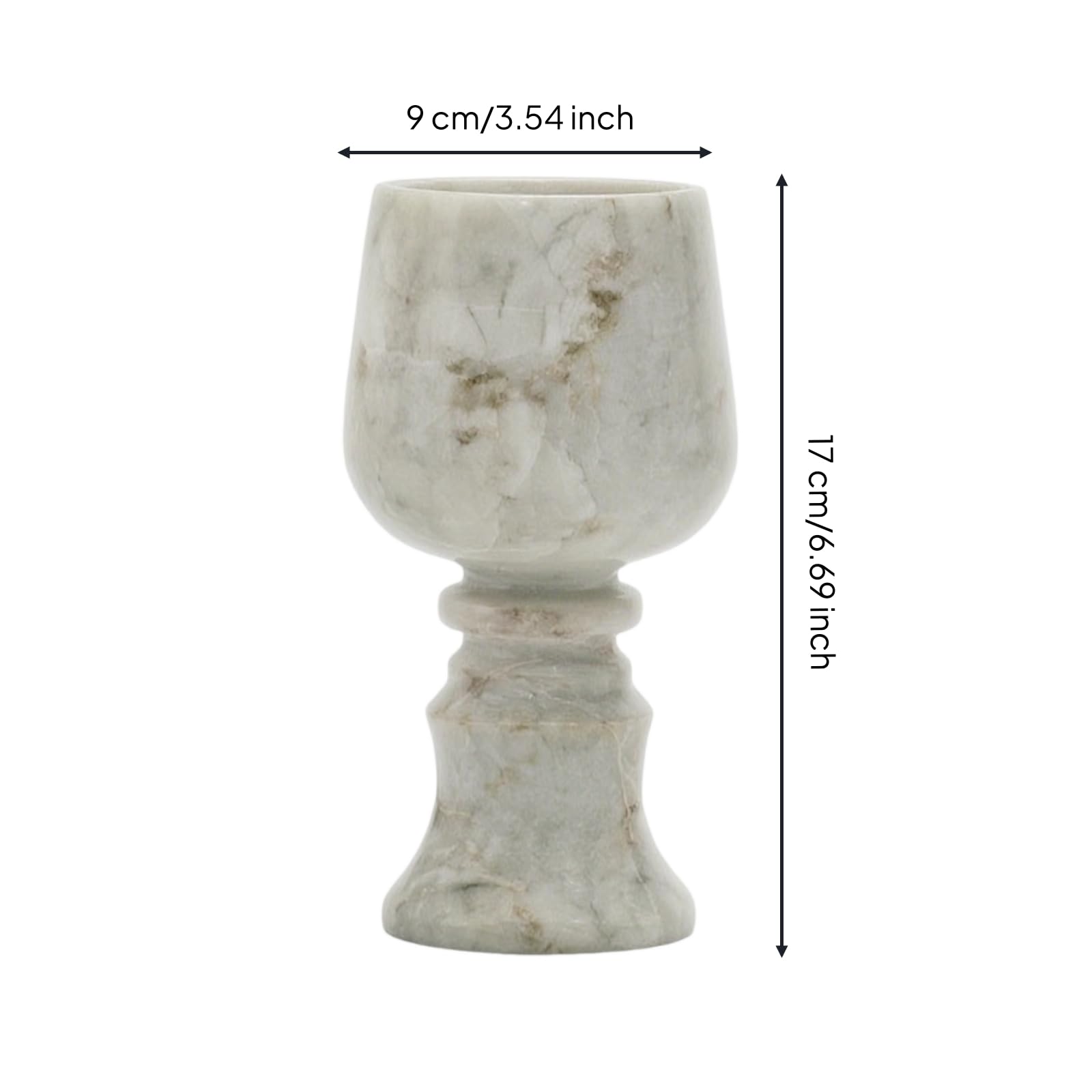 Sharplace Marmorkerzenhalter Marmor Vase Kerzenständer Pokalhalter Sockel Dekohalter mit Weißer Grundfarbe Und Grauer Maserung aus Solidem Material für, 9 9 17cm