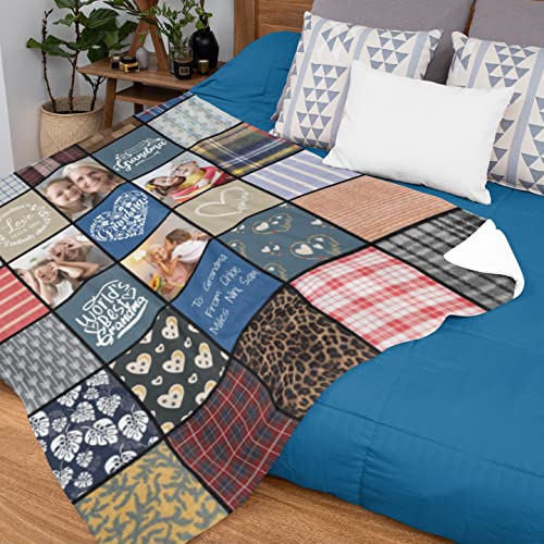 Gift For Grandma, Personalized Photo Collage Blanket Fleece Or Sherpa Throw, Customized Birthday Present For Mimi From Grandkids Or Granddaughter Or Grandson (Fleece3040) #TOP5