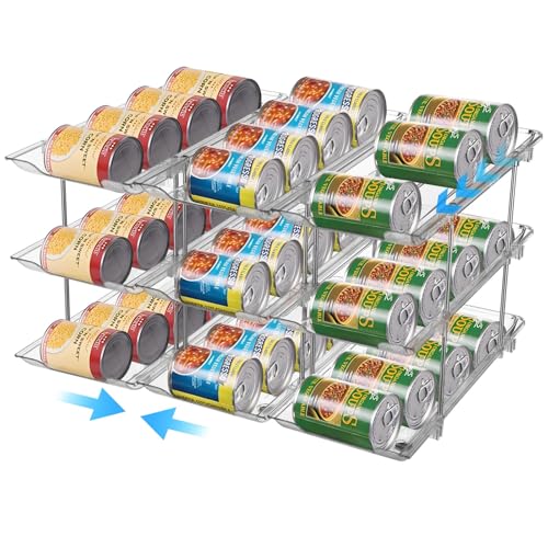 Clear Modular Can Organizer, Stackable 3-Tier Rack for Beverages, Easy Install, Flexible Setup