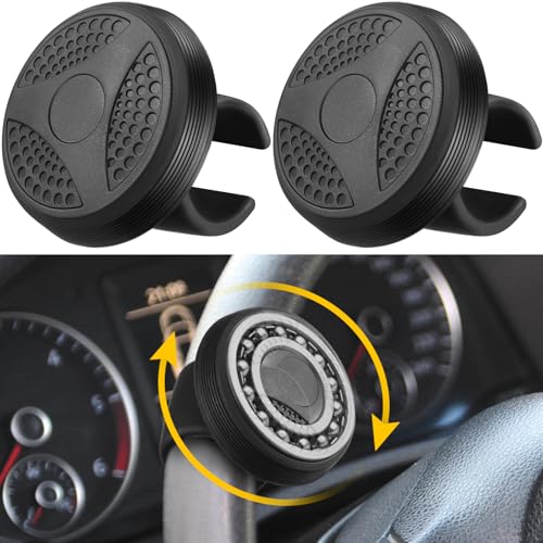 DaisyInner 2 Pieces Steering Wheel Knob Spinner Suicides Knob for Steering Wheel 360 Degrees Rotation Tractors Speed Accessories for Cars, Trucks, Tractors, Boats, Golf Carts