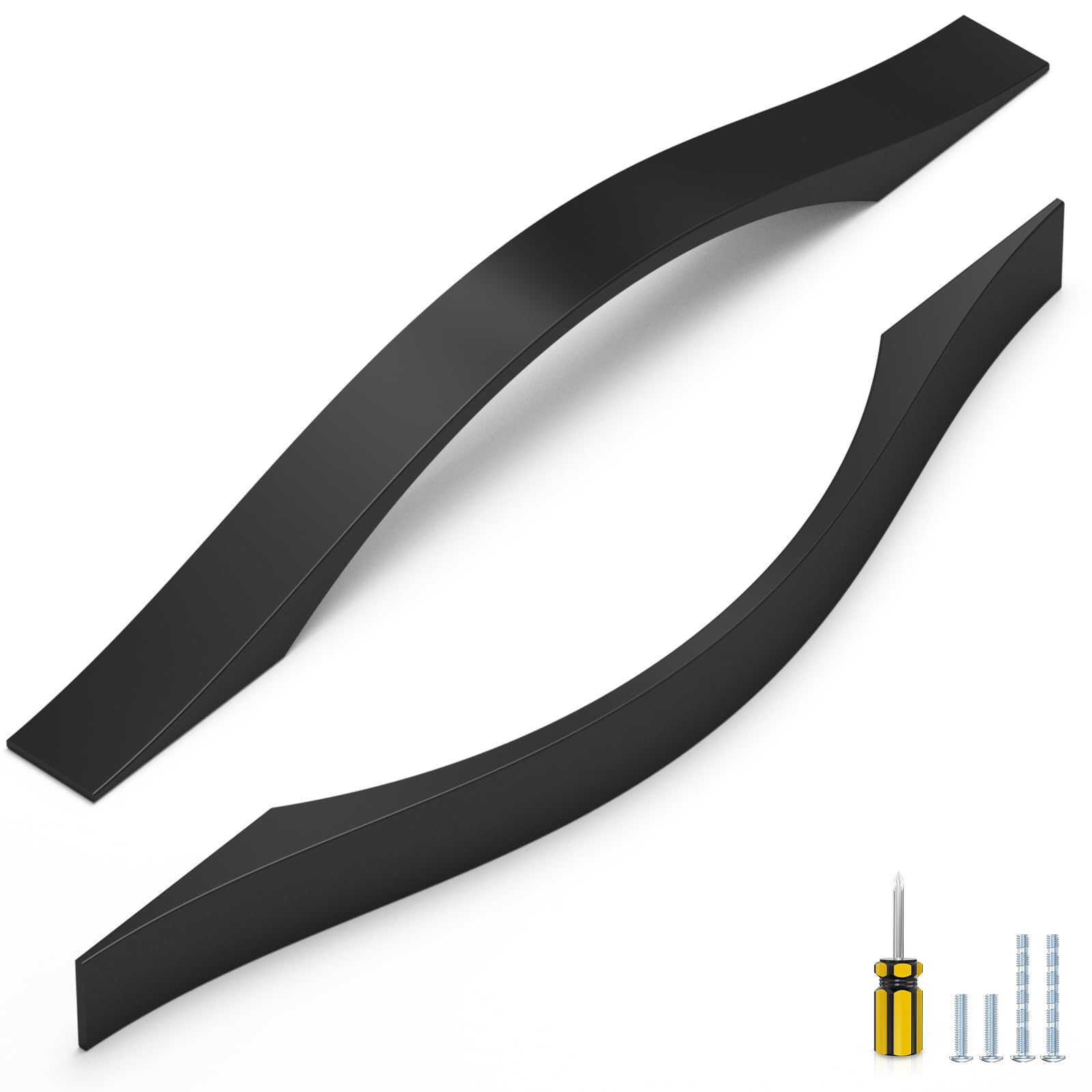 Poignées d'armoire noir mat finition luxe entraxe 128 mm