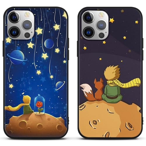 2 Pezzi Cartoon Cover per Xiaomi Redmi 9C NFC 6.53 Morbida Custodia con Anime Aesthetic The Little Prince Fox Fiori Disegni Bumper Antiurto Antigraffio Protettiva Cover03 silicone tpu