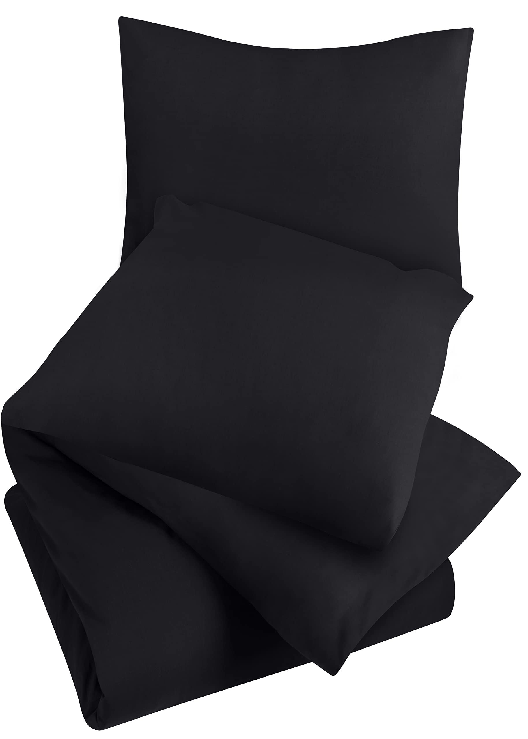 Utopia Bedding Copripiumino Matrimoniale 260x240 - Microfibra Copripiumino 260x240cm + Federe 65x65cm - Nero
