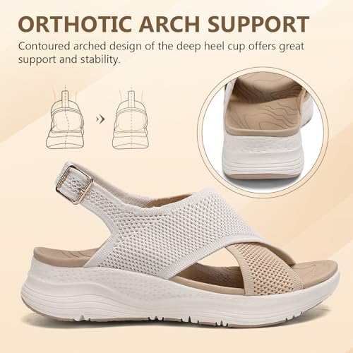 Womens Orthopedic Sandals Ladies Recovery Sport Outdoor Adjustable Strap Sandals with Comfortable Plantar Fasciitis Arch Support4