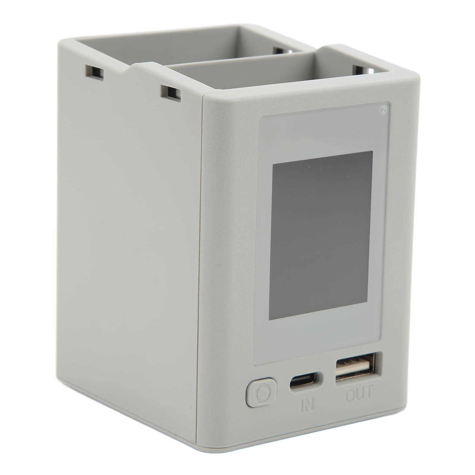 Hub di Ricarica Bidirezionale, Caricabatteria per Droni Carica Batterie Schermo a Colori Caricabatteria LCD USB per 3 Droni Grigio