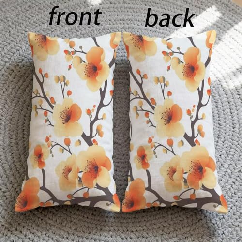 Housses de coussin 70x90cm en velours jaune à fleurs - 7