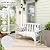 nalone Outdoor Bench, HDPE Patio Bench, Rot-Proof Porch Benches (White)
