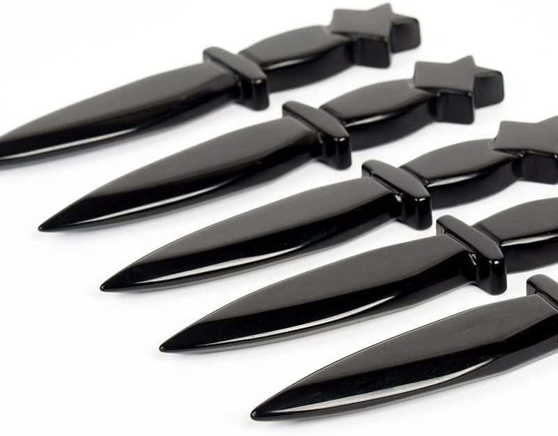 Natural Black Obsidian Crystal Dagger, 6.1in Star - Shaped Handle Gemstone Carving, 2.47oz Healing Tool for Reiki, Meditation & Spiritual Home Decor