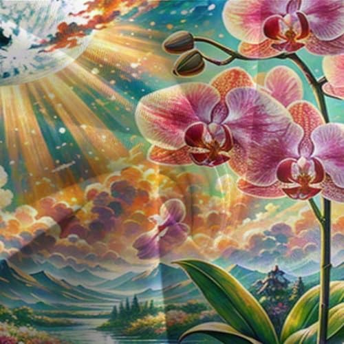 Linge de lit Phalaenopsis orchidée 3D housse de couette microfibre ado 260x220cm