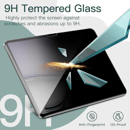 Funda Transparente iPad Air 13 Lote con Protector de Pantalla Privacidad JETech M4 M3 M2 8
