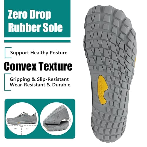 Image of SAGUARO Womens Mens Barefoot Shoes Minimalist Trail Runner Wide Toe Box Zero Drop Outdoor Cross Training Shoe