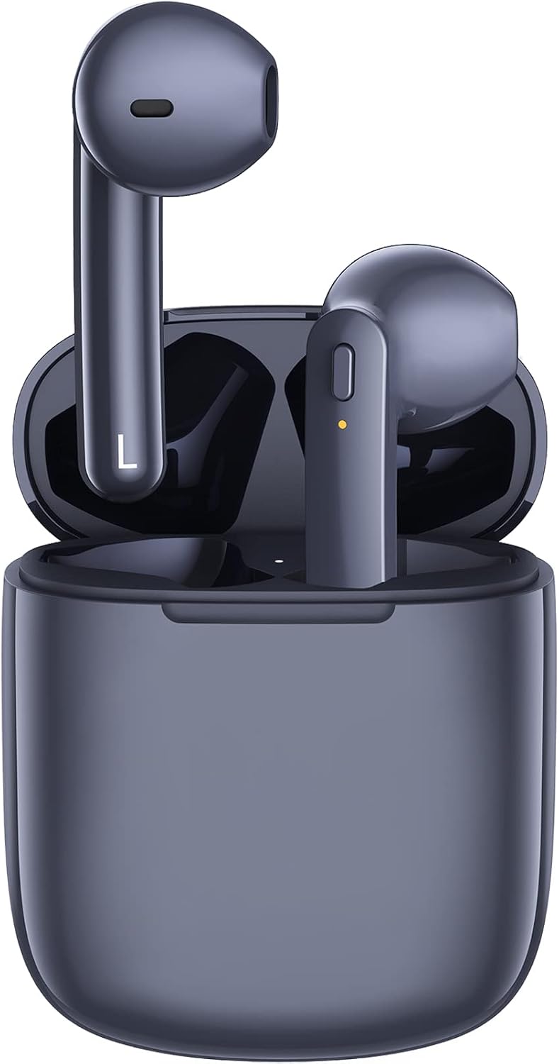 Beben IPX7 Waterproof Bluetooth Earbuds, True Wireless Earbuds, 30H Cyclic Playtime Headphones with Type C Charging Case and mic, in-Ear Stereo Earphones Headset for Sport (Grey)