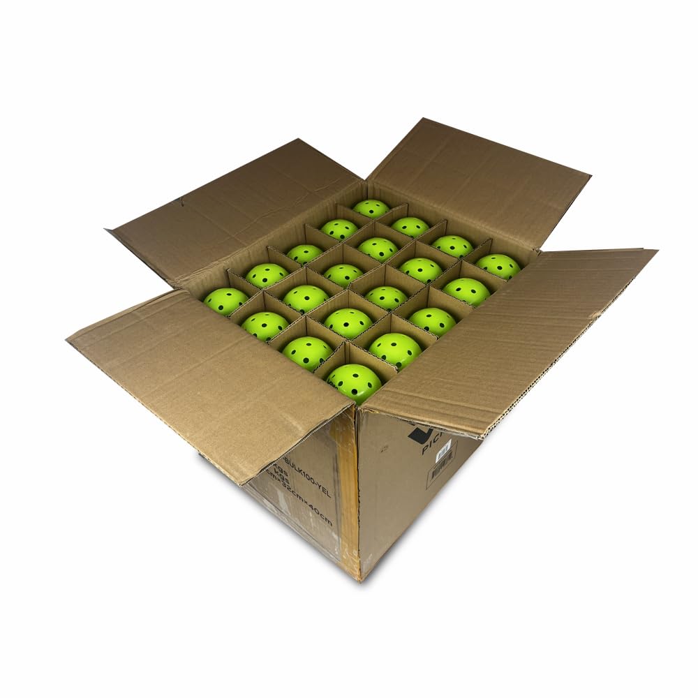 Vulcan | VPRO Flight Outdoor Pickleball Official Ball of The PPA Tour & MLP | 3, 6, 12, 36 & 100 Ball Pack | Hi-Vis Yellow