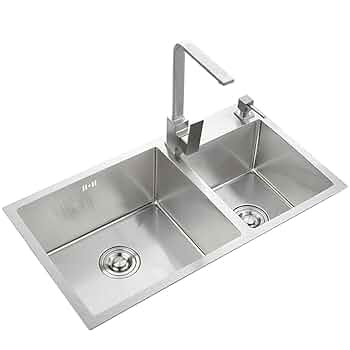 Amazon.co.jp: キッチンシンク(蛇口なし) 台所の流し台 2槽