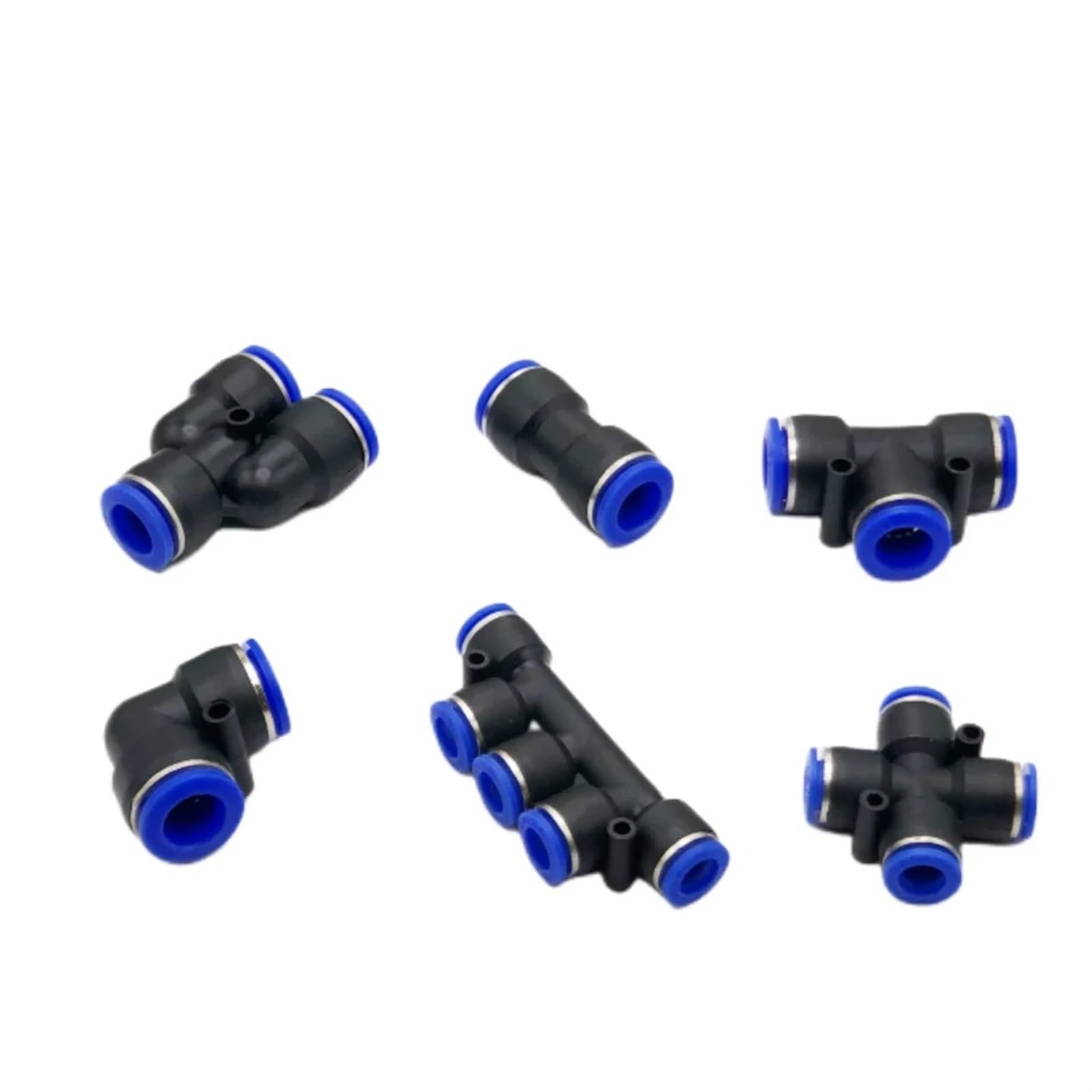 1 raccordo pneumatico per tubo flessibile ad aria, raccordi rapidi per tubi flessibili da 4 mm, 6 mm, 8, 10, 12, 14, 16 mm, PU, PY, PK, PM, PZA HVFF (PK, 4 mm)