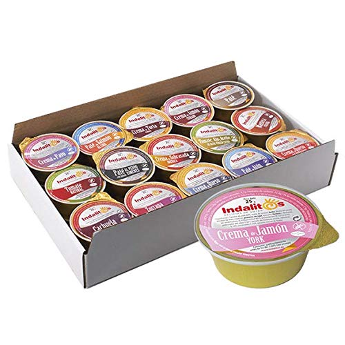 INDALITOS - Bandeja de 45 monodosis de crema de Jamón York (25 grs) Cover